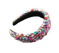 Aqxyedc Boho Gorgeous full Diamante imbottito barocco barocco fasce di lusso crystal hairbands donne strass tiara bling accessori for capelli706 wanglan(1)