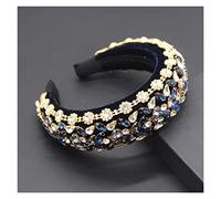 Aqxyedc Boho Gorgeous full Diamante imbottito barocco barocco fasce di lusso crystal hairbands donne strass tiara bling accessori for capelli706 wanglan(16)