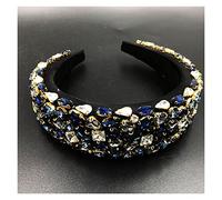 Aqxyedc Boho Gorgeous full Diamante imbottito barocco barocco fasce di lusso crystal hairbands donne strass tiara bling accessori for capelli706 wanglan(8blue)