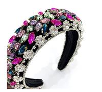 Aqxyedc Boho Gorgeous full Diamante imbottito barocco barocco fasce di lusso crystal hairbands donne strass tiara bling accessori for capelli706 wanglan(18)