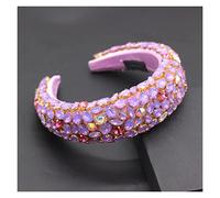 Aqxyedc Boho Gorgeous full Diamante imbottito barocco barocco fasce di lusso crystal hairbands donne strass tiara bling accessori for capelli706 wanglan(10)