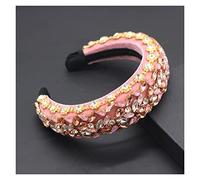 Aqxyedc Boho Gorgeous full Diamante imbottito barocco barocco fasce di lusso crystal hairbands donne strass tiara bling accessori for capelli706 wanglan(14)