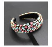Aqxyedc Boho Gorgeous full Diamante imbottito barocco barocco fasce di lusso crystal hairbands donne strass tiara bling accessori for capelli706 wanglan(12)