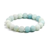 Aqxyedc Bracciale in pietra naturale AB + amazzonite for unisex 6mm 8mm 10mm perline gemma opaca pietra energia braccialetto donna uomo gioielli wanglan(24cm 9.5inch_Beads 10mm)