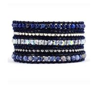 Aqxyedc Braccialetti in Pelle for Coppie Perline di Pietre Naturali Miste Braccialetti con Bracciale Avvolgente in Pelle Vintage wanglan(Woman Size)