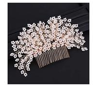 Aqxyedc Capelli da sposa piena perla pettini for capelli da sposa Accessori for capelli floreale e perla pettine for le perle for le donne Sposa Ornamenti for capelli Panconata d'oro wanglan