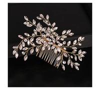 Aqxyedc Capelli di cristallo di cristallo di strass pettine da sposa nuziale da sposa donne pettine pettini gioielli accessori testa ornamenti sposa partito copricapo wanglan(Gold)