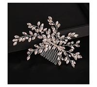 Aqxyedc Capelli di cristallo di cristallo di strass pettine da sposa nuziale da sposa donne pettine pettini gioielli accessori testa ornamenti sposa partito copricapo wanglan(Silver)