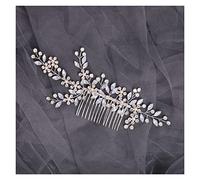 Aqxyedc Capelli di cristallo fatti a mano Capelli pettine perla strass fiore pettini for capelli for le donne sposa gioielli capelli gioielli accessori for capelli da sposa tiara wanglan(Silver)