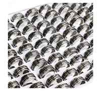 Aqxyedc Commercio all'ingrosso 20/30/36/50 pz/lotto Moda In Acciaio Inox Spinner Anelli Rotanti Gioielli Per Le Donne Degli Uomini Mix Stile Del Partito Regali wanglan, 36pcs, agata