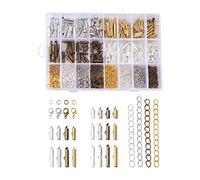 Aqxyedc Crimp End Beaks Beaking Slide on End Closp Fibbia Tubi Proves Azzurro Catene di estremità Salto Anelli di Salto Aragosta Clasps Fai da Te Making Making. wanglan(Mixed Color 2)