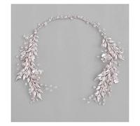Aqxyedc Diadema con fascia for capelli in foglia color argento for accessori for capelli da sposa Fascia for capelli da sposa Diademi e copricapo for spose con perle di cristallo wanglan