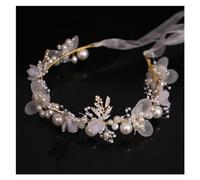 Aqxyedc Diademi color argento Fasce for capelli da sposa Accessori for capelli Perle Velo di cristallo Fasce for capelli Gioielli fatti a mano con nastro wanglan(Gold)