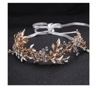 Aqxyedc Fasce for capelli da sposa con fiore in lega di champagne Pettine for capelli con strass Fascia for capelli da sposa da sposa Accessori for capelli Tiara wanglan(Hairband)