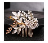 Aqxyedc Fasce for capelli da sposa con fiore in lega di champagne Pettine for capelli con strass Fascia for capelli da sposa da sposa Accessori for capelli Tiara wanglan(Hair Comb)