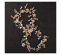 Aqxyedc Fascia da sposa di lusso fasciatura fatta a mano doppia fascia for capelli con strass artigianale Tiara Accessori for capelli da sposa Floral Crystal Capelli for capelli for capelli wanglan(Go