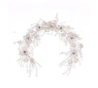 Aqxyedc Fascia for capelli coreana Accessori for capelli da sposa Perla Tiara da sposa Fascia for capelli Cerchietto for capelli Set di orecchini for capelli Corona wanglan