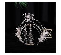 Aqxyedc Fascia for capelli da sposa in argento pieno di cristallo pieno vintage da sposa Strass Shinny Hairhoop Copricapo da sposa Fascia for capelli da sposa wanglan(Imitation Rhodium Plated)