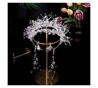 Aqxyedc Fascia for capelli da sposa in argento pieno di cristallo pieno vintage da sposa Strass Shinny Hairhoop Copricapo da sposa Fascia for capelli da sposa wanglan(Pure Gold Color)