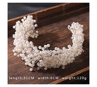 Aqxyedc Fascia for capelli da sposa in argento pieno di cristallo pieno vintage da sposa Strass Shinny Hairhoop Copricapo da sposa Fascia for capelli da sposa wanglan(Silver Plated)