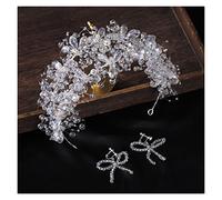 Aqxyedc Fascia for capelli da sposa in argento pieno di cristallo pieno vintage da sposa Strass Shinny Hairhoop Copricapo da sposa Fascia for capelli da sposa wanglan(Gold-color)