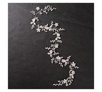 Aqxyedc Fascia for capelli fatta a mano di lusso con doppio strass Fasce for capelli da sposa Tiara Accessori for capelli da sposa Pettine for capelli in cristallo floreale wanglan(Silver)