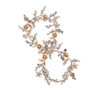Aqxyedc Fascia for capelli fatta a mano di lusso con doppio strass Fasce for capelli da sposa Tiara Accessori for capelli da sposa Pettine for capelli in cristallo floreale wanglan(Gold-color)