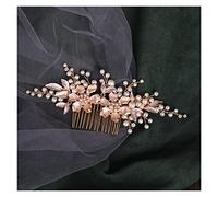 Aqxyedc Gold Color Crystal Flower Flower Pearl Capelli pettini for capelli Accessori for capelli da sposa Luxury Handmade Capelli Capelli Tiaderas Bridal Dei Capelli Gioielli wanglan
