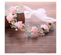 Aqxyedc Gorgeroso fiori artificiale perla fiori sposa fascia estate cristallo di cristallo gioielli for capelli gioielli alla moda donne copricapo accessori wanglan