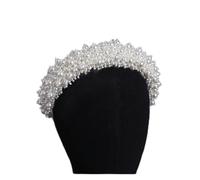 Aqxyedc La più nuova sposa perla Hairband copricapo di lusso copricapo da sposa fascia fatta a mano accessori for capelli ornamenti copricapo gioielli wanglan