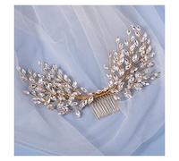 Aqxyedc Lussuoso pettine Glod con strass pettini for capelli da sposa con diamanti copricapo da sposa gioielli da donna accessori for capelli da festa copricapo da sposa wanglan