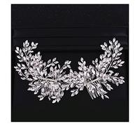 Aqxyedc Nuovo design di cristallo di cristallo pettine for capelli da sposa accessori for capelli doppio pettini for capelli for la fascia di cristallo di cristallo della sposa wanglan(Silver)
