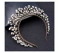 Aqxyedc Perle Fasce for Capelli Styling Gioielli Oro/Argento Colore Fasce for Capelli In Metallo Fata Diademi E Corone for La Sposa Moda Matrimonio wanglan(Silver color)