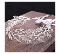 Aqxyedc Perline Headband Gold Hair Hairband Handband Bride Tiara Monili da sposa gioielli for capelli for la sposa Accesstryies Ornaments wanglan(Silver)