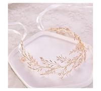 Aqxyedc Perline Headband Gold Hair Hairband Handband Bride Tiara Monili da sposa gioielli for capelli for la sposa Accesstryies Ornaments wanglan(Gold-color)