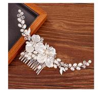 Aqxyedc Pettine for capelli con fiori di perle Gioielli for capelli da sposa Pettine for capelli da donna Accessori for la testa Fascia for capelli Accessori for capelli da sposa da donna wanglan