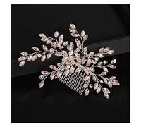 Aqxyedc Pettine for capelli da sposa in cristallo con strass da sposa Pettini for capelli da donna Accessori for gioielli Ornamenti for la testa Copricapo da sposa wanglan(Silver)