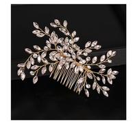 Aqxyedc Pettine for capelli da sposa in cristallo con strass da sposa Pettini for capelli da donna Accessori for gioielli Ornamenti for la testa Copricapo da sposa wanglan(Gold)