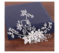 Aqxyedc Pettine for capelli for perle pettine for la sposa Tiara Accessori for capelli da sposa Bride Fandbands Rhinestone Flower Leaf Hair Pettine for pettine wanglan