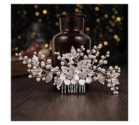 Aqxyedc Pettine perla foglia pettine for capelli accessori for capelli da sposa sposa capelli ornamento for le donne gioielli da sposa gioielli for capelli cristallo pettine for capelli regalo wanglan