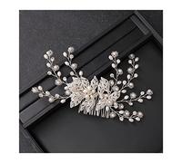 Aqxyedc Pettini dei capelli del fiore dell'oro squisito for i pettini di strass della sposa Perla di perle che coprica i capelli dei gioielli dei capelli dei capelli di cristallo Accessori dei capelli