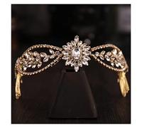 Aqxyedc Rhinestone Capelli Pettine Fascia for capelli Crystal Tiara Fascia for le donne Sposa Accessori for capelli da sposa Accessori for capelli Bridal Deplore wanglan(Gold)