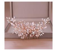 Aqxyedc Rose Gold Rhinestone Capelli Pettini Accessori for capelli da sposa for le donne Sposa Donna Crystal Headpiece Ornamenti for capelli Bridal Hair Jewelry wanglan(Rose gold)