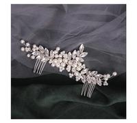 Aqxyedc Sposa strass pettine di perle argentato fascia for capelli copricapo da sposa gioielli fatti a mano in cristallo copricapo ornamento regalo donna wanglan