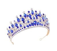 Aqxyedc VNJUGF Diademi da Sposa in Cristallo con Strass, diadema da Ballo, Corona Nuziale for Le Donne, Accessori for Capelli da Sposa, Gioielli, Corona Regalo wanglan(2)