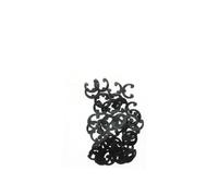 Aqxyhjk 3/50/100X 13MM Turbocompressore Attuatore Wastegate Anello di sicurezza Acciaio nero E Clip Anello di sicurezza Rondella di fissaggio for T3 T34 T38(50PCS)