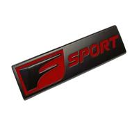 Aqxyju Logo 3D in Metallo Nero Rosso Emblema F Sport Targhetta FSPORT Badge for Auto Decalcomania for Bagagliaio Compatibile con Accessori Adesivi F Sport Adesivi Personalizzati per Auto(10x3cm)