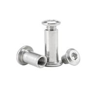 Aqxyju M6 M8M10 grande piatto esagonale testa esagonale dado di giunzione rivetto for mobili inserto giunto manicotto dado bullone set L= 8~120mm(M10x40-10mm-2pcs)
