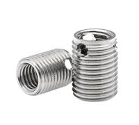 Aqxypas 2/10/ 20 pz. Boccola autofilettante con inserto a triplo foro for riparazione filettata in acciaio al carbonio zincato/acciaio inossidabile M3 M4 M5 M6 M8 ~M16(Stainless Steel,M6xM10x8mm (10p