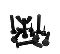 Aqxypas 2~50 pz M3 M4 M5 M6 M8 M10M12 Bullone esagonale esterno in nylon nero Dado a farfalla Set DIN933 Vite esagonale esterna Dado ad alette Combinazione(M10x30mm-5pcs)
